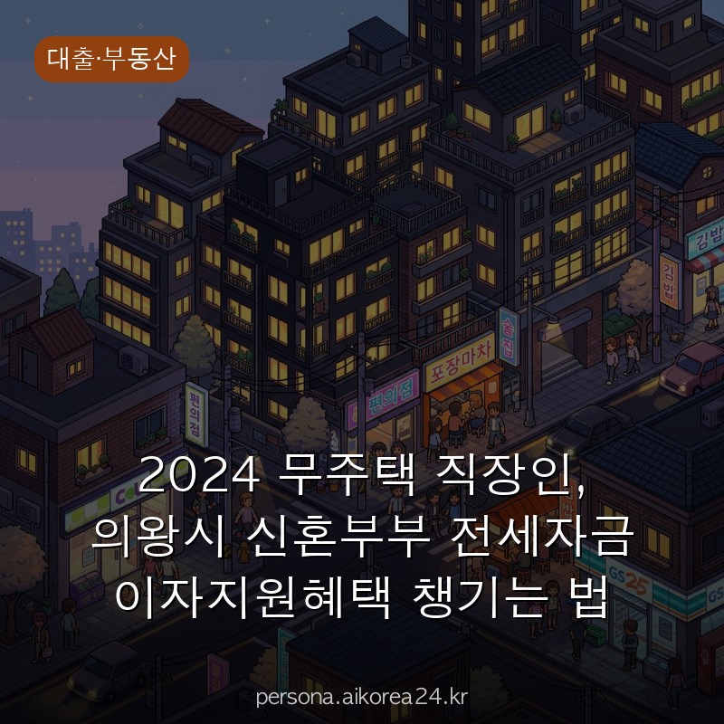 2024 무주택 직장인, 의왕시 신혼부부 전세자금 이자지원혜택 챙기는 법 총정리