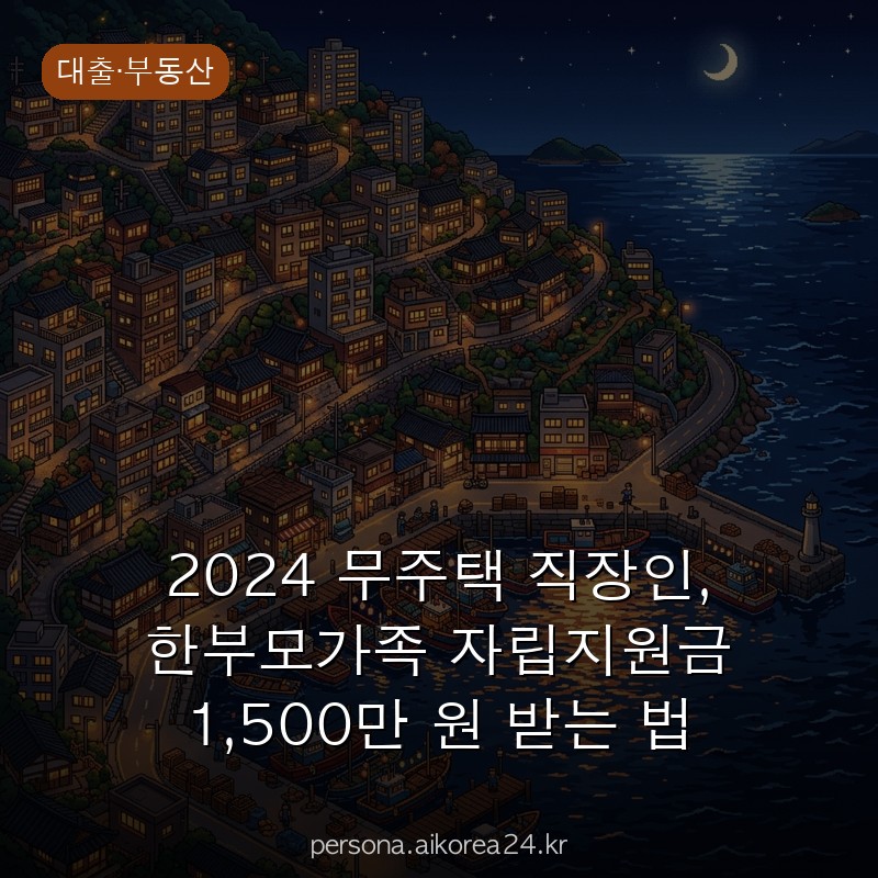 2024 무주택 직장인, 한부모가족 자립지원금 1,500만 원 받는 법 총정리