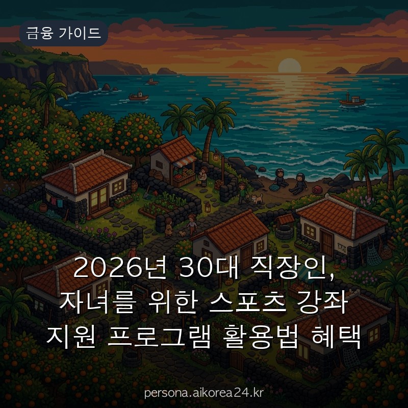 2026년 30대 직장인, 자녀를 위한 스포츠 강좌 지원 프로그램 활용법 혜택 보는 법