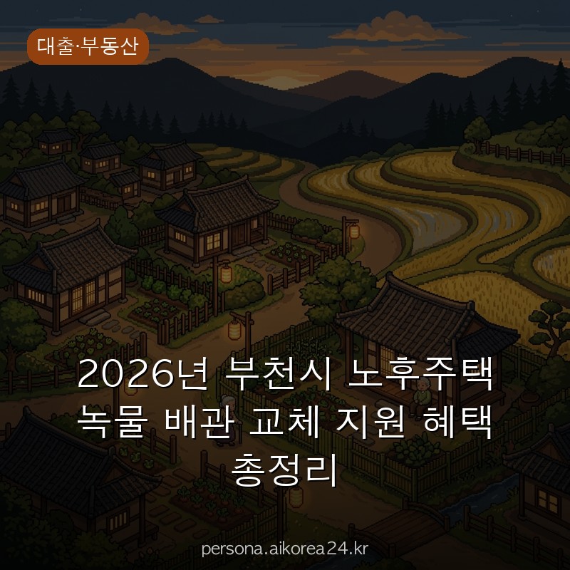 2026년 부천시 노후주택 녹물 배관 교체 지원 혜택 총정리