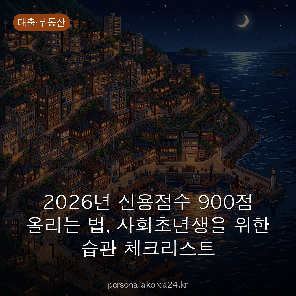 2026년 신용점수 900점 올리는 법, 사회초년생을 위한 습관 체크리스트