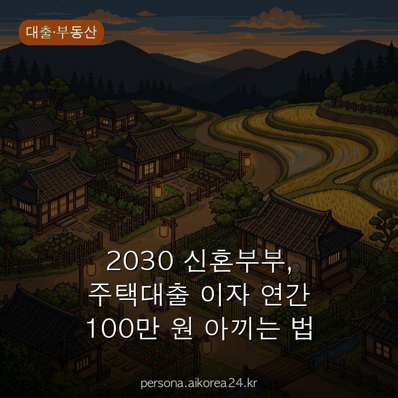2030 신혼부부, 주택대출 이자 연간 100만 원 아끼는 법 지원받는 방법