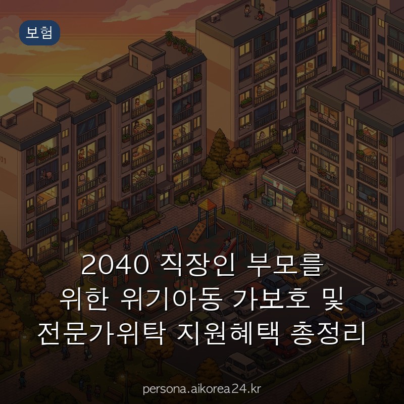 2040 직장인 부모를 위한 위기아동 가보호 및 전문가위탁 지원혜택 총정리