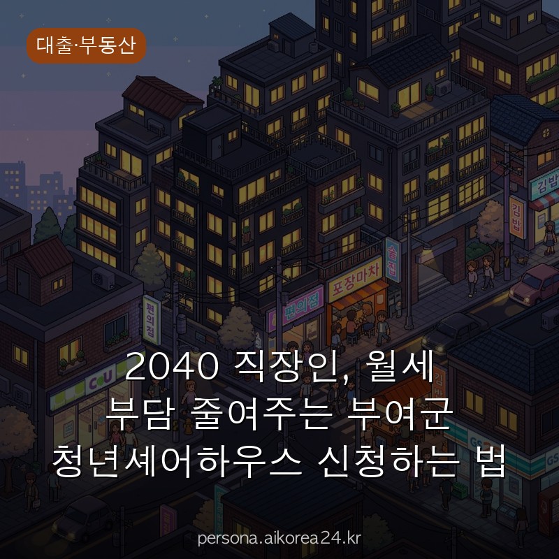 2040 직장인, 월세 부담 줄여주는 부여군 청년셰어하우스 신청하는 법 얼마나 받을까?