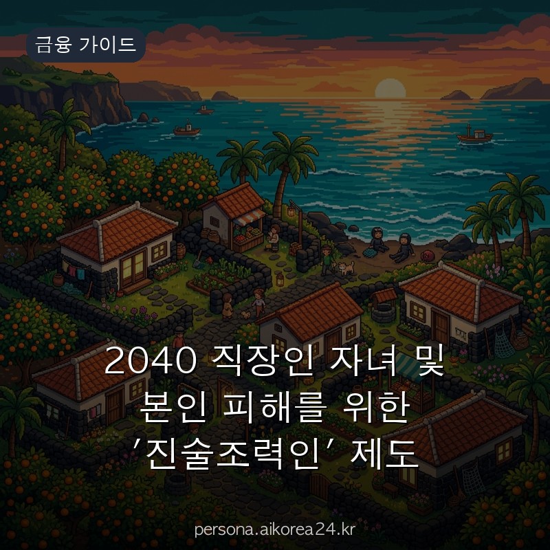 2040 직장인 자녀 및 본인 피해를 위한 '진술조력인' 제도 완벽정리
