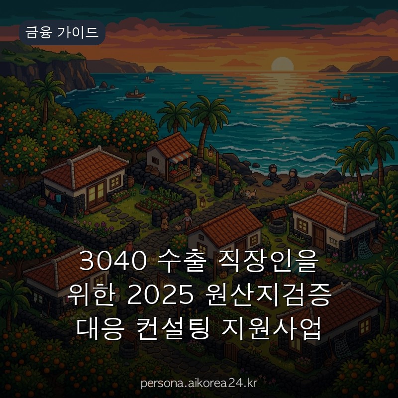 3040 수출 직장인을 위한 2025 원산지검증 대응 컨설팅 지원사업 총정리