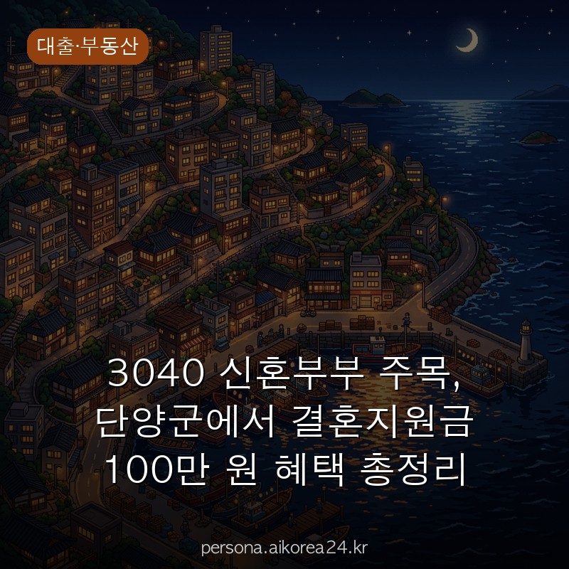 3040 신혼부부 주목, 단양군에서 결혼지원금 100만 원 혜택 총정리