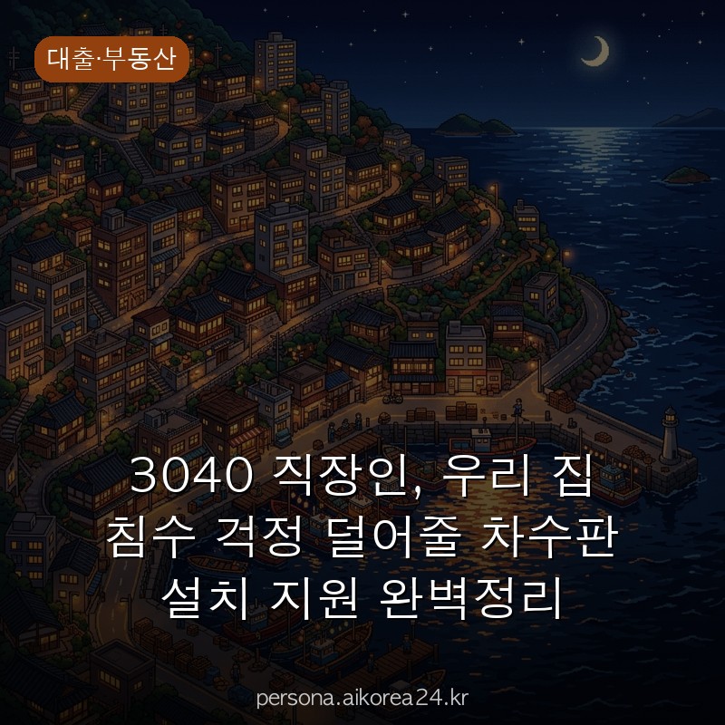 3040 직장인, 우리 집 침수 걱정 덜어줄 차수판 설치 지원 완벽정리