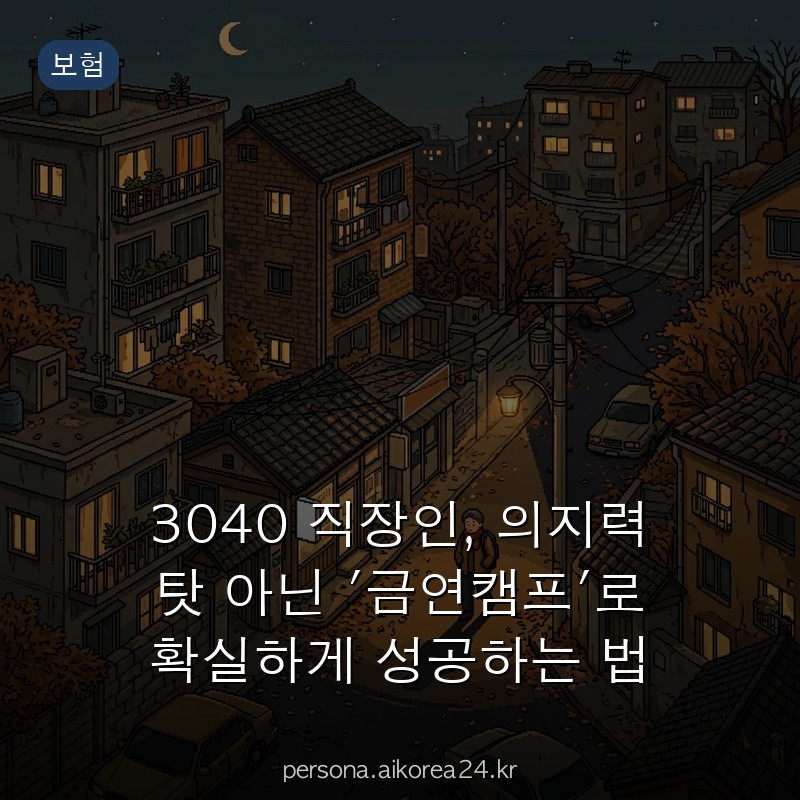 3040 직장인, 의지력 탓 아닌 '금연캠프'로 확실하게 성공하는 법 총정리