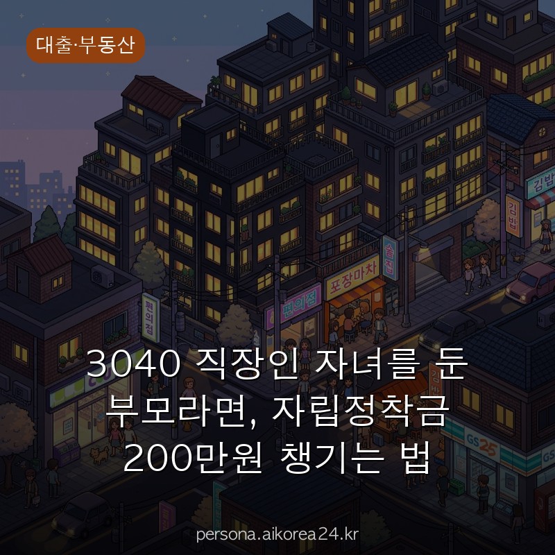 3040 직장인 자녀를 둔 부모라면, 자립정착금 200만원 챙기는 법 총정리