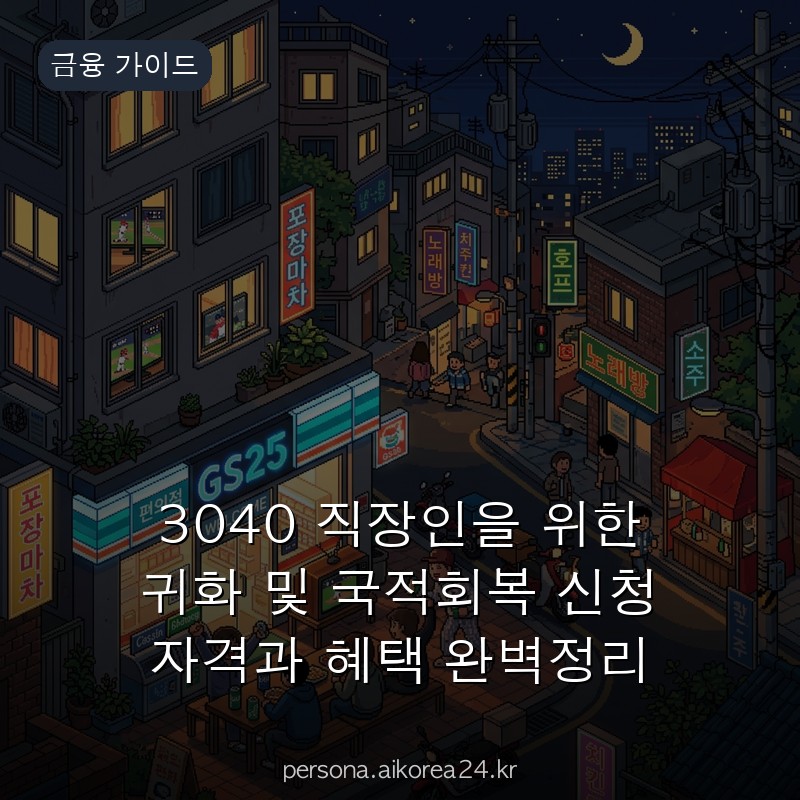 3040 직장인을 위한 귀화 및 국적회복 신청 자격과 혜택 완벽정리