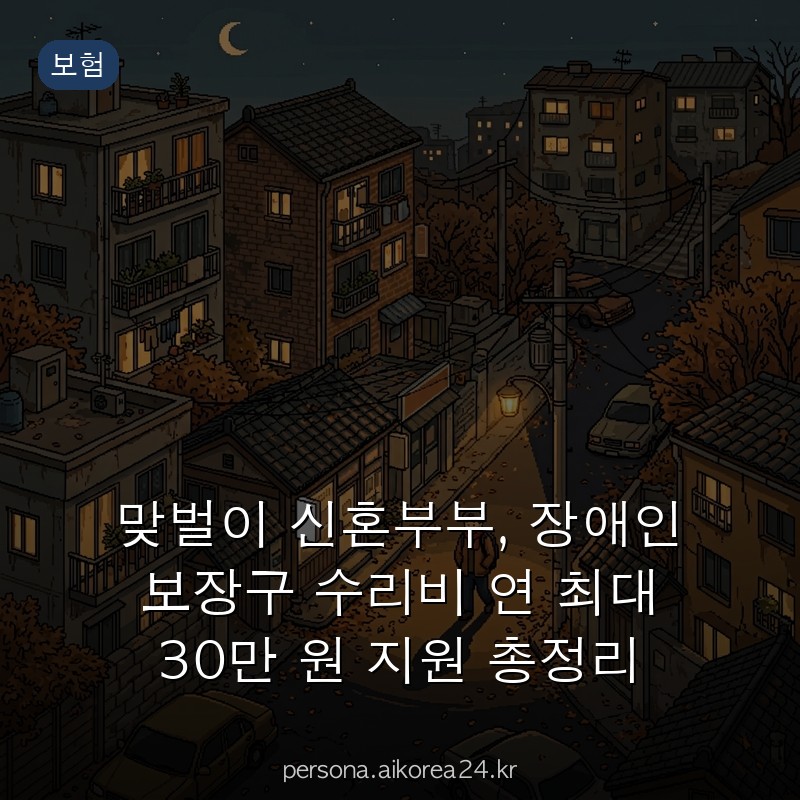 맞벌이 신혼부부, 장애인 보장구 수리비 연 최대 30만 원 지원 총정리