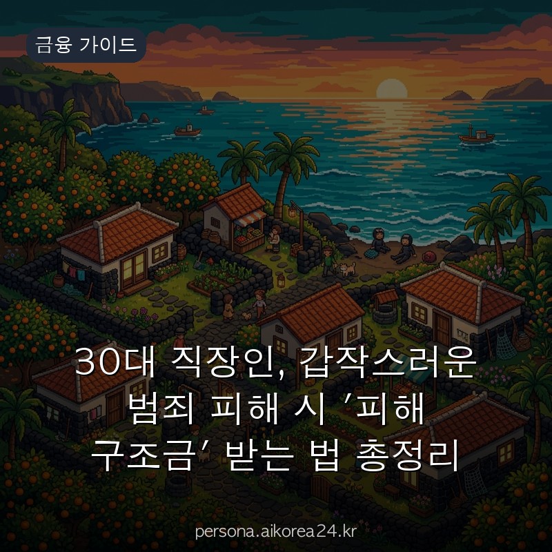 30대 직장인, 갑작스러운 범죄 피해 시 '피해 구조금' 받는 법 총정리