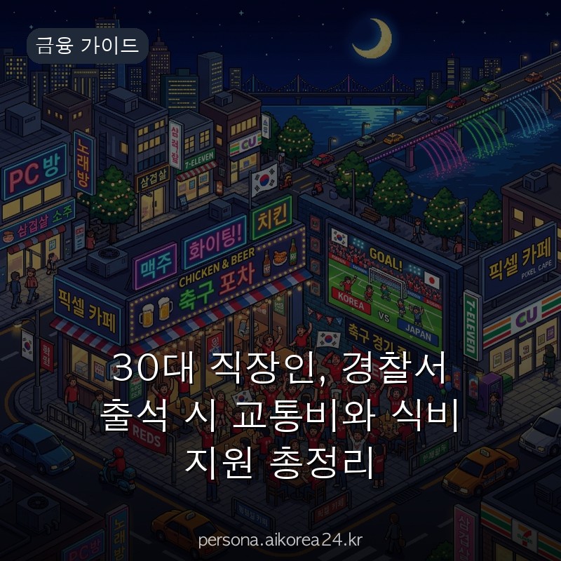 30대 직장인, 경찰서 출석 시 교통비와 식비 지원 총정리