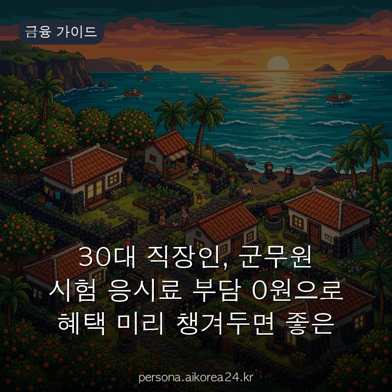 30대 직장인, 군무원 시험 응시료 부담 0원으로 혜택 미리 챙겨두면 좋은