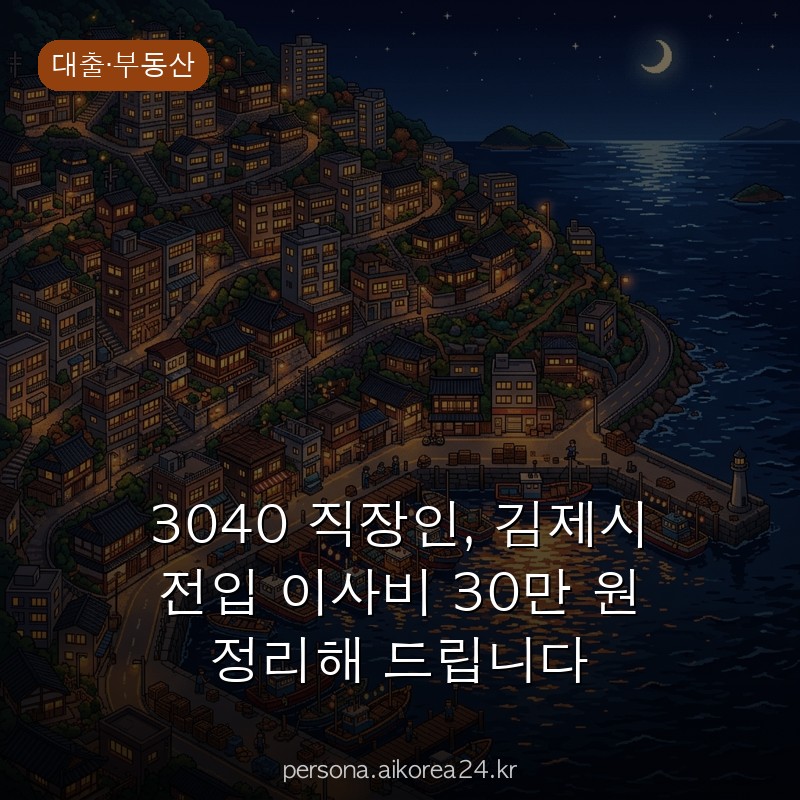 3040 직장인, 김제시 전입 이사비 30만 원 정리해 드립니다