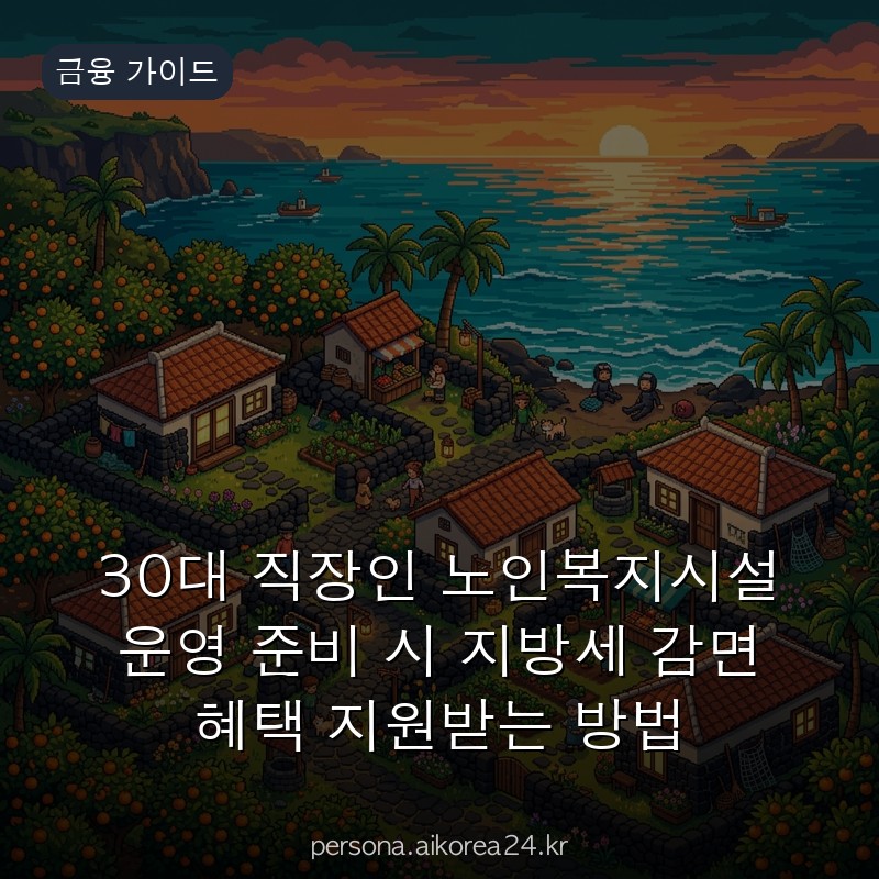 30대 직장인 노인복지시설 운영 준비 시 지방세 감면 혜택 지원받는 방법