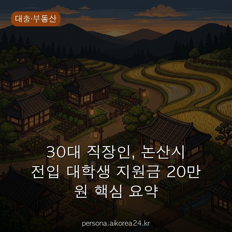 30대 직장인, 논산시 전입 대학생 지원금 20만 원 핵심 요약