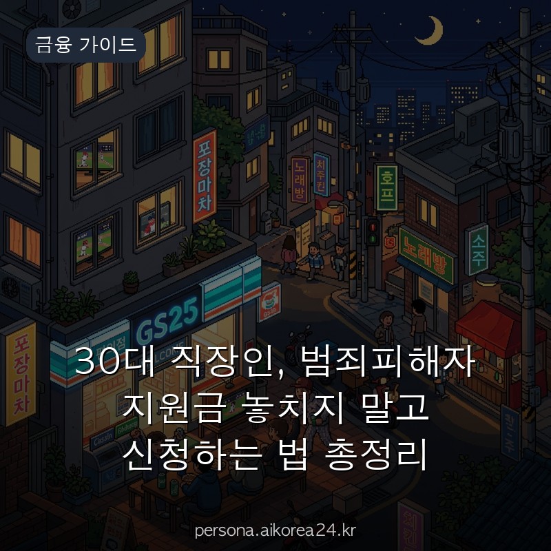 30대 직장인, 범죄피해자 지원금 놓치지 말고 신청하는 법 총정리