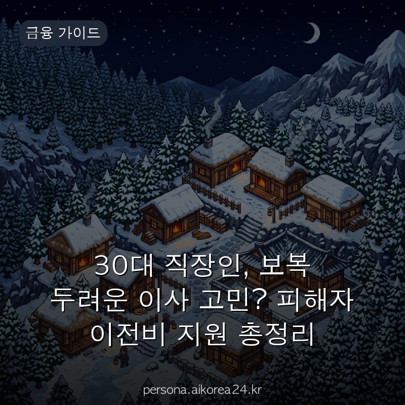 30대 직장인, 보복 두려운 이사 고민? 피해자 이전비 지원 총정리