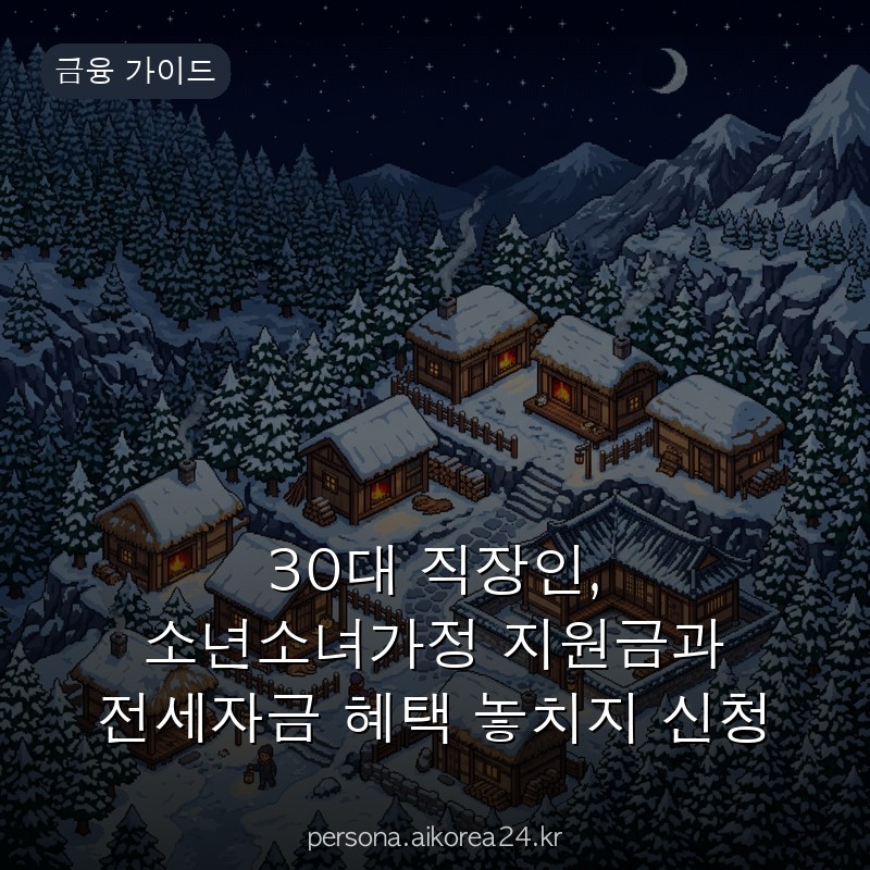 30대 직장인, 소년소녀가정 지원금과 전세자금 혜택 놓치지 신청 방법