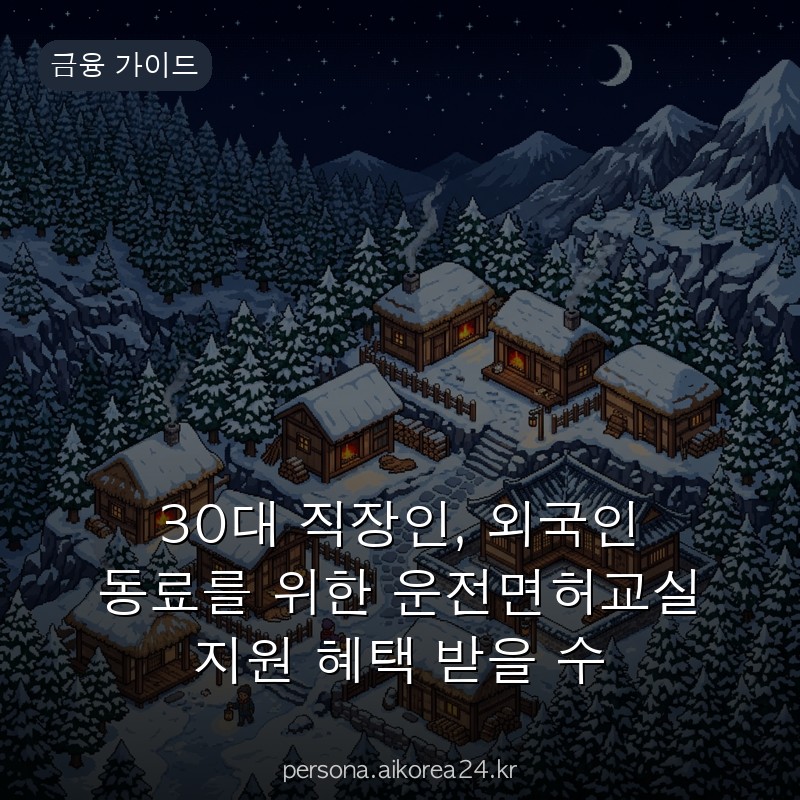 30대 직장인, 외국인 동료를 위한 운전면허교실 지원 혜택 받을 수 있습니다