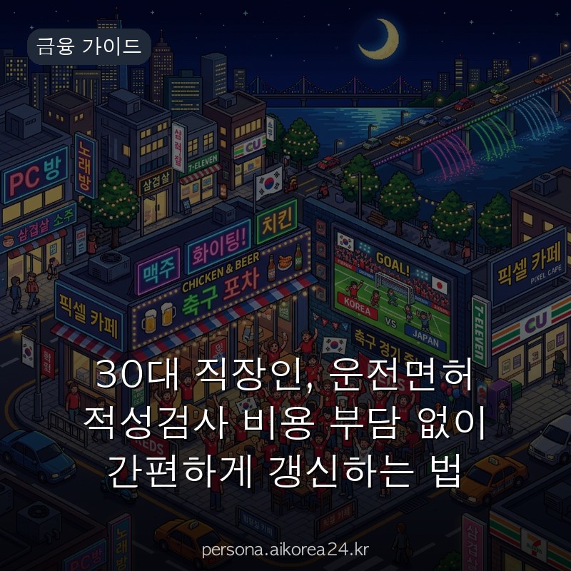 30대 직장인, 운전면허 적성검사 비용 부담 없이 간편하게 갱신하는 법 지원받는 방법