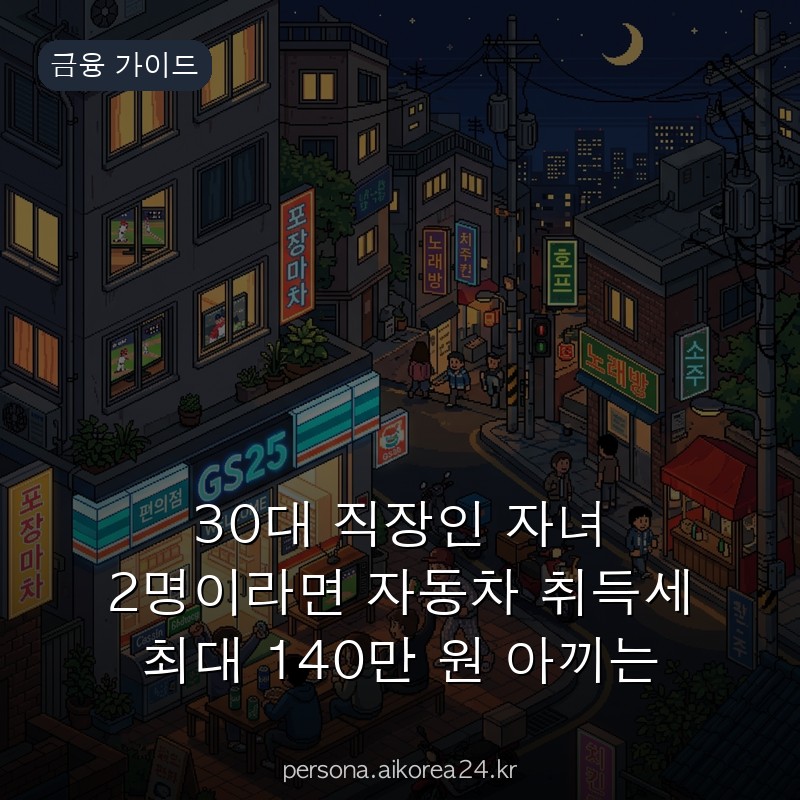 30대 직장인 자녀 2명이라면 자동차 취득세 최대 140만 원 아끼는 법 미리 챙겨두면 좋은