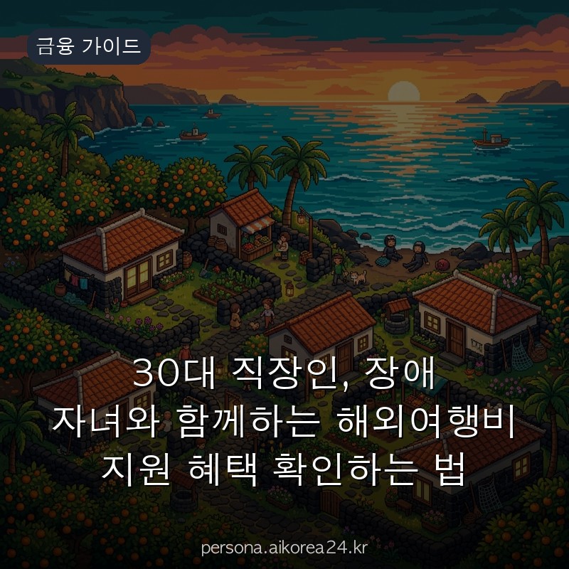 30대 직장인, 장애 자녀와 함께하는 해외여행비 지원 혜택 확인하는 법 신청 방법