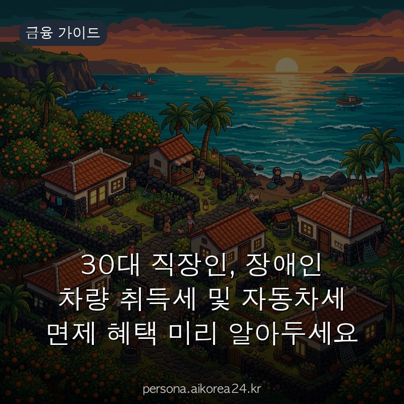 30대 직장인, 장애인 차량 취득세 및 자동차세 면제 혜택 미리 알아두세요
