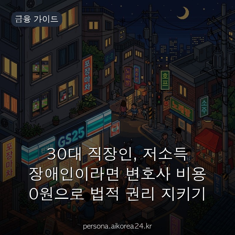 30대 직장인, 저소득 장애인이라면 변호사 비용 0원으로 법적 권리 지키기 이번 달 바뀐 점