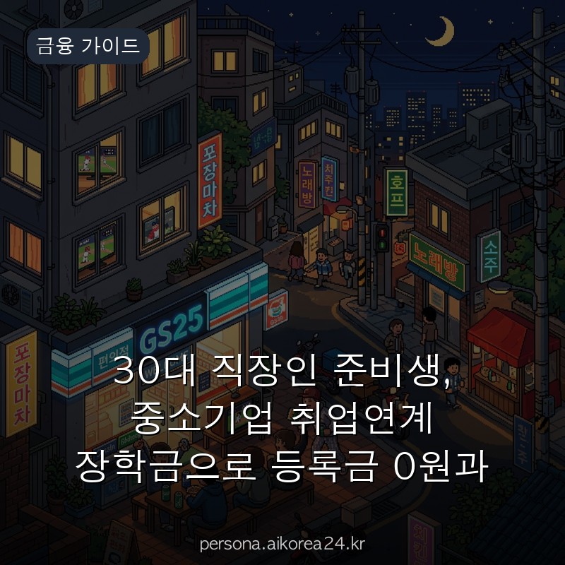 30대 직장인 준비생, 중소기업 취업연계 장학금으로 등록금 0원과 200만원 실제 혜택 비교