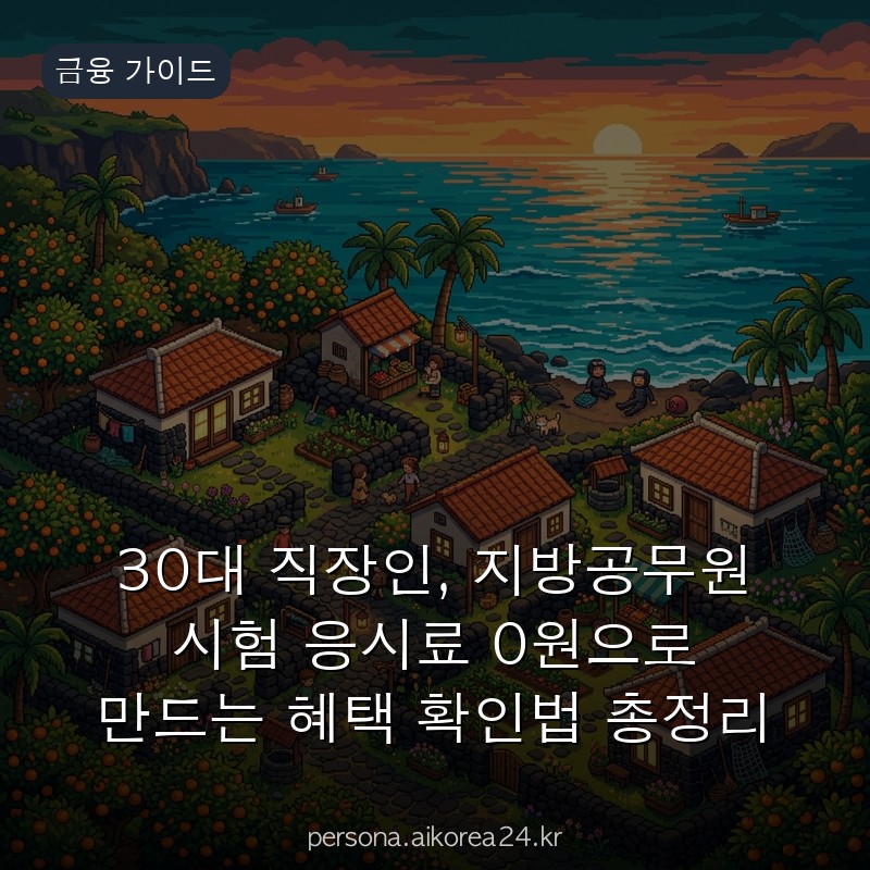 30대 직장인, 지방공무원 시험 응시료 0원으로 만드는 혜택 확인법 총정리
