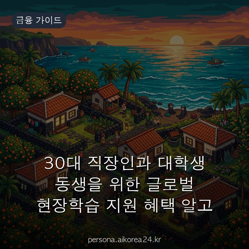 30대 직장인과 대학생 동생을 위한 글로벌 현장학습 지원 혜택 알고 계셨나요?