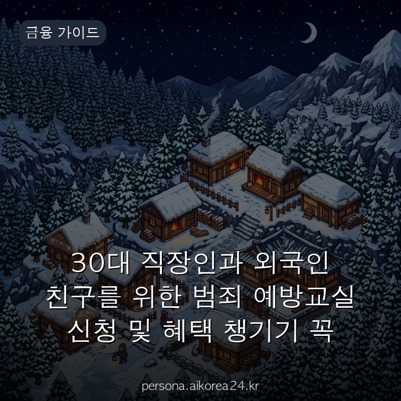 30대 직장인과 외국인 친구를 위한 범죄 예방교실 신청 및 혜택 챙기기 꼭 챙기세요