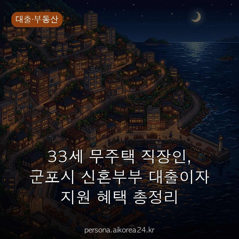 33세 무주택 직장인, 군포시 신혼부부 대출이자 지원 혜택 총정리