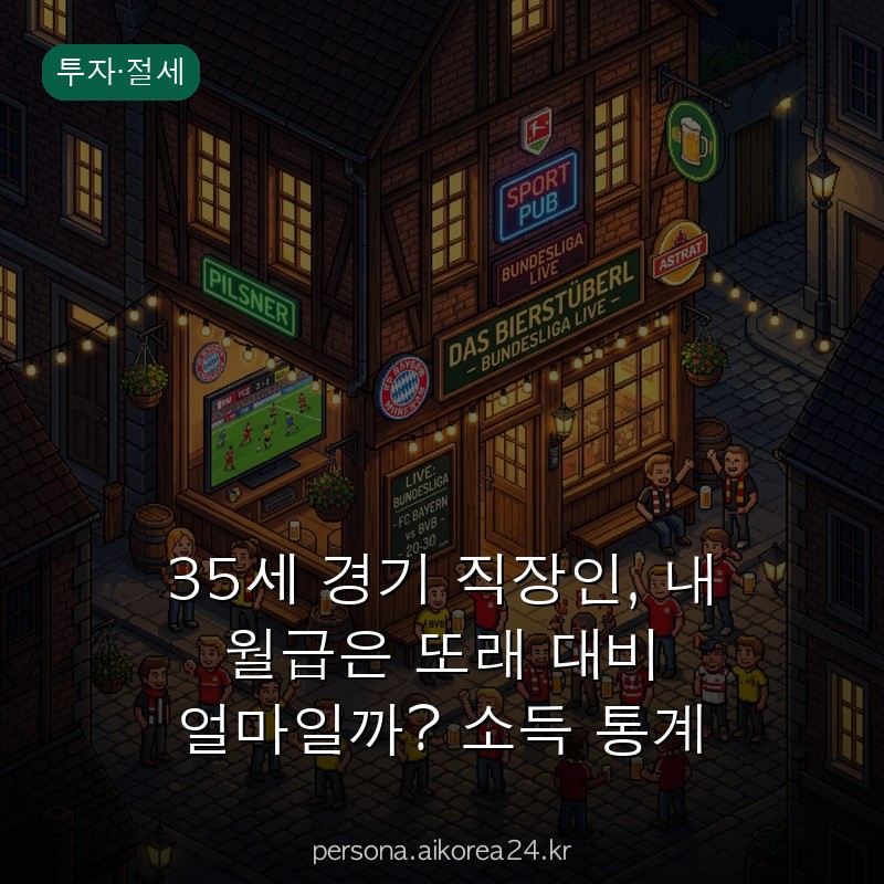 35세 경기 직장인, 내 월급은 또래 대비 얼마일까? 소득 통계 완벽정리
