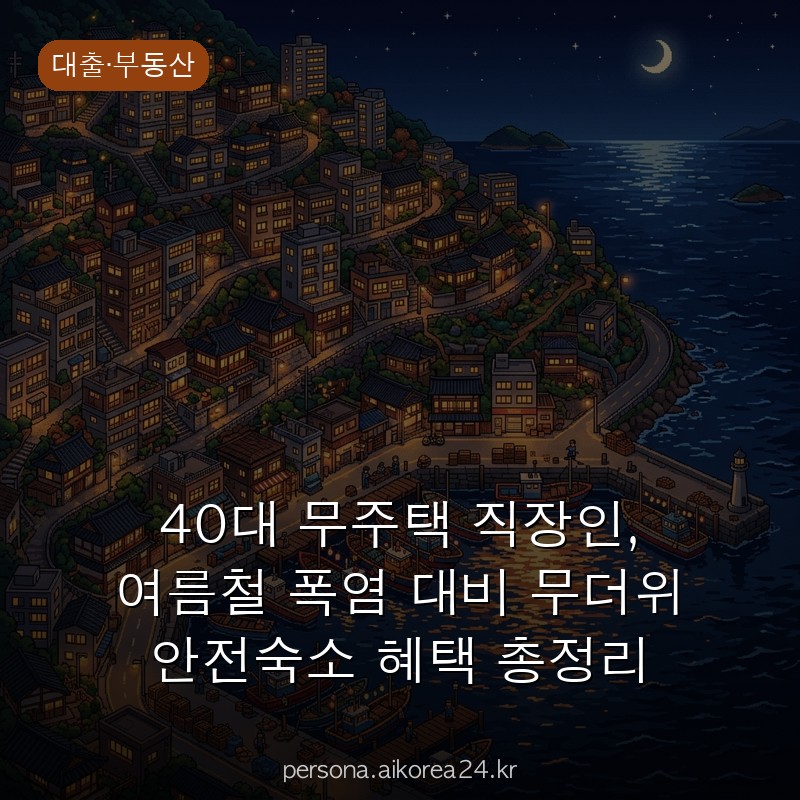 40대 무주택 직장인, 여름철 폭염 대비 무더위 안전숙소 혜택 총정리