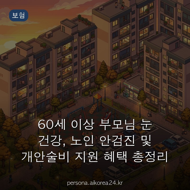 60세 이상 부모님 눈 건강, 노인 안검진 및 개안술비 지원 혜택 총정리