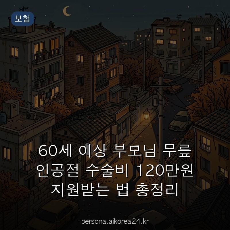 60세 이상 부모님 무릎 인공절 수술비 120만원 지원받는 법 총정리