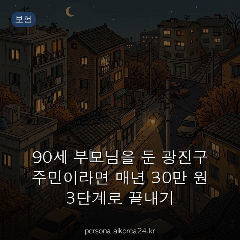 90세 부모님을 둔 광진구 주민이라면 매년 30만 원 3단계로 끝내기