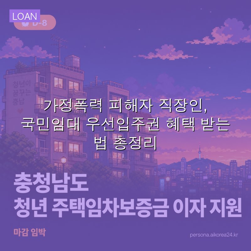 가정폭력 피해자 직장인, 국민임대 우선입주권 혜택 받는 법 총정리
