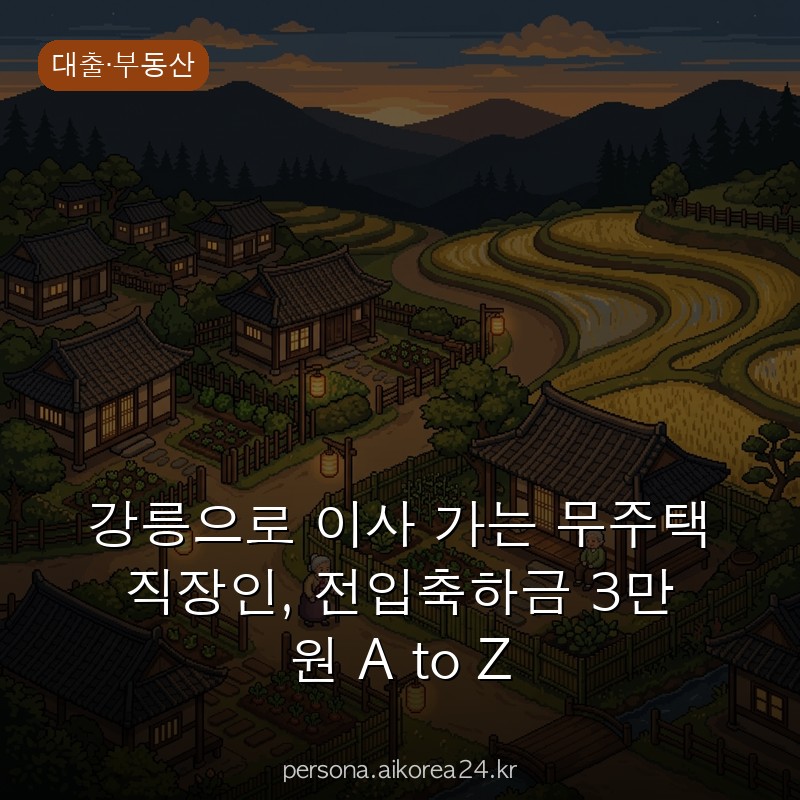 강릉으로 이사 가는 무주택 직장인, 전입축하금 3만 원 A to Z