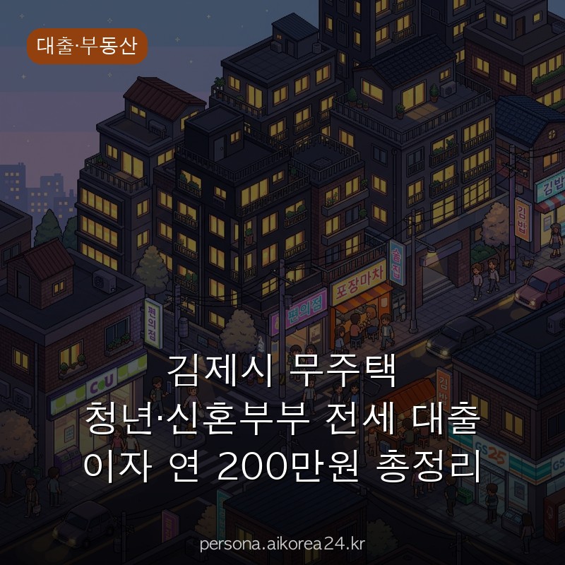 김제시 무주택 청년·신혼부부 전세 대출 이자 연 200만원 총정리