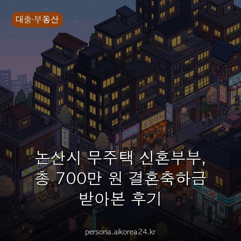 논산시 무주택 신혼부부, 총 700만 원 결혼축하금 받아본 후기