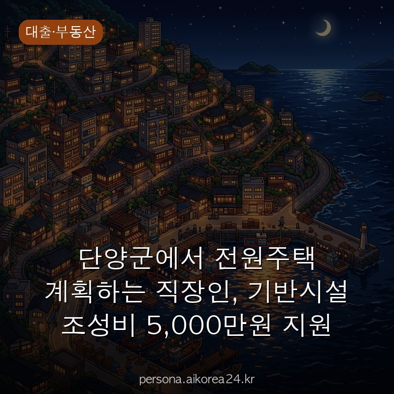 단양군에서 전원주택 계획하는 직장인, 기반시설 조성비 5,000만원 지원 지원받는 방법