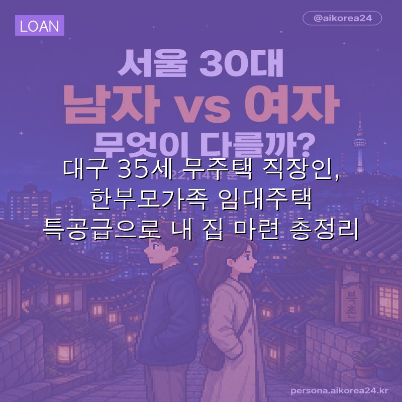 대구 35세 무주택 직장인, 한부모가족 임대주택 특공급으로 내 집 마련 총정리