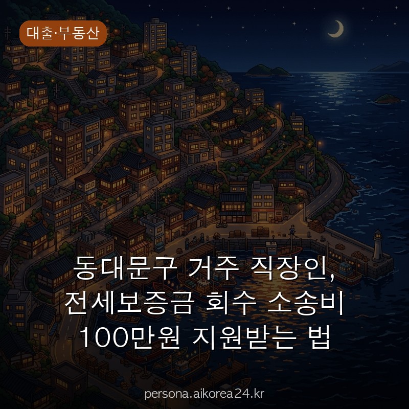 동대문구 거주 직장인, 전세보증금 회수 소송비 100만원 지원받는 법 총정리