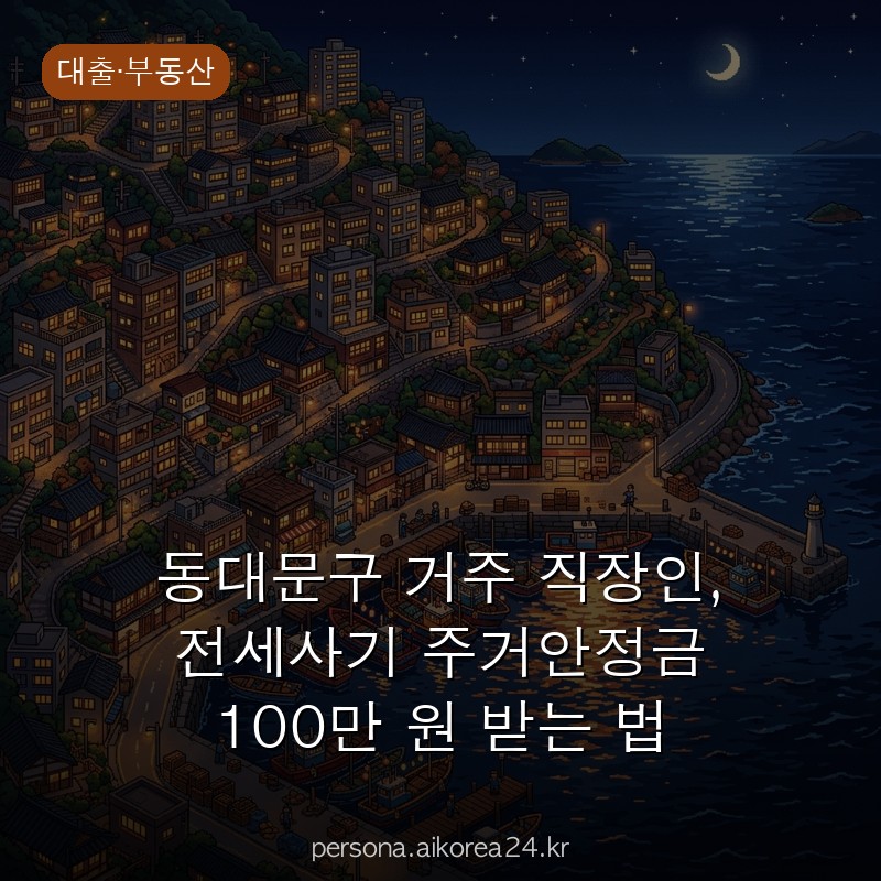 동대문구 거주 직장인, 전세사기 주거안정금 100만 원 받는 법 총정리