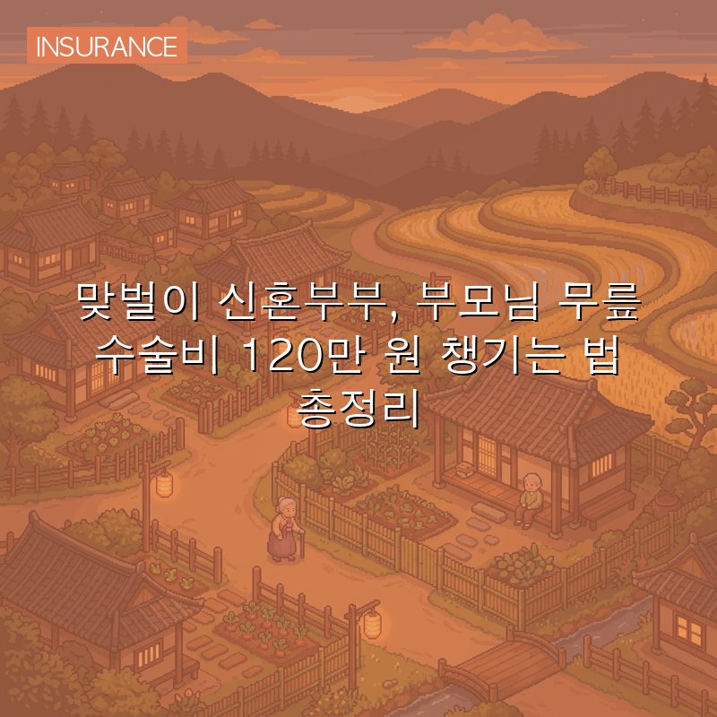 맞벌이 신혼부부, 부모님 무릎 수술비 120만 원 챙기는 법 총정리